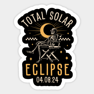 Solar Eclipse 2024  Cool Skeleton Sticker